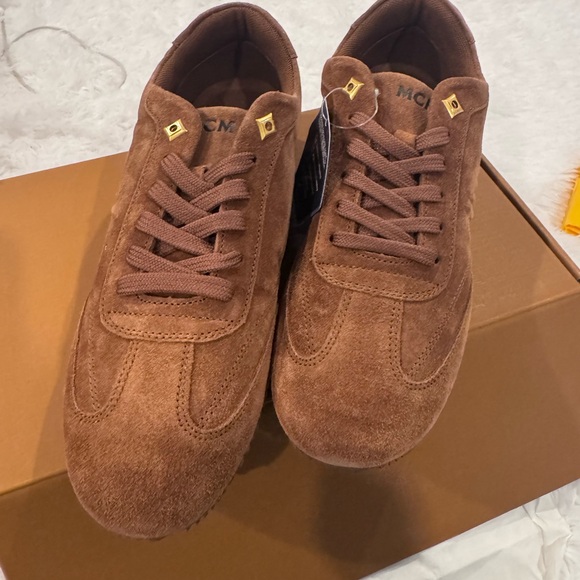 MCM Shoes - MCM Women's Tan Suede Sneakers